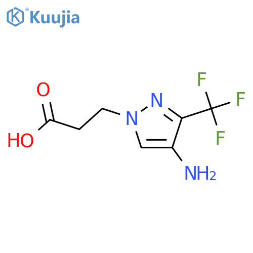 3-4-amino-3-(trifluoromethyl)-1H-pyrazol-1-ylpropanoic acid structure