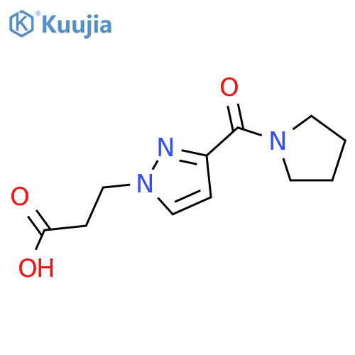 3-3-(pyrrolidine-1-carbonyl)-1H-pyrazol-1-ylpropanoic acid structure