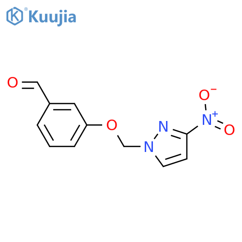 3-(3-nitro-1H-pyrazol-1-yl)methoxybenzaldehyde structure