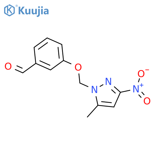 3-(5-Methyl-3-nitro-1H-pyrazol-1-yl)methoxybenzaldehyde structure