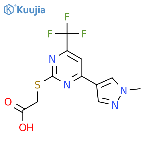 2-{4-(1-methyl-1H-pyrazol-4-yl)-6-(trifluoromethyl)pyrimidin-2-ylsulfanyl}acetic acid structure