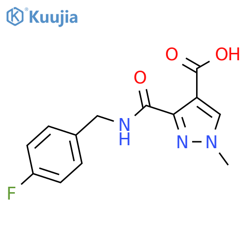 3-(4-Fluoro-benzylcarbamoyl)-1-methyl-1H-pyrazole-4-carboxylic acid structure