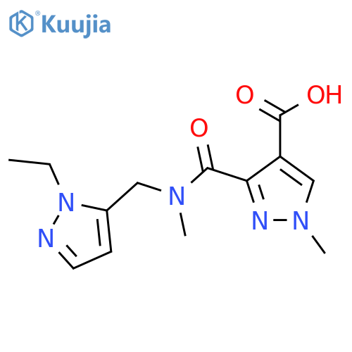 <br>3-[(2-Ethyl-2H-pyrazol-3-ylmethyl)-methyl-carbamoyl]-1-methyl-1H-pyrazole-4 -carboxylic acid structure