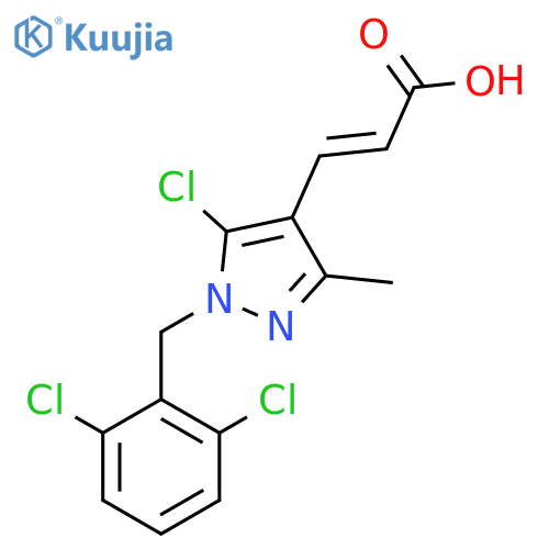 3-{5-chloro-1-(2,6-dichlorophenyl)methyl-3-methyl-1H-pyrazol-4-yl}prop-2-enoic acid structure