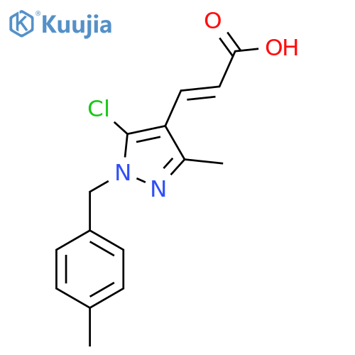 3-{5-chloro-3-methyl-1-(4-methylphenyl)methyl-1H-pyrazol-4-yl}prop-2-enoic acid structure