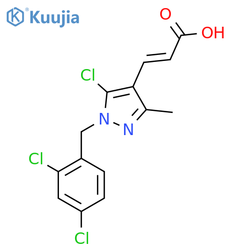 3-{5-chloro-1-(2,4-dichlorophenyl)methyl-3-methyl-1H-pyrazol-4-yl}prop-2-enoic acid structure