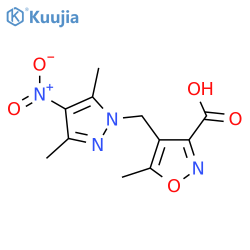 4-(3,5-dimethyl-4-nitro-1H-pyrazol-1-yl)methyl-5-methyl-1,2-oxazole-3-carboxylic acid structure