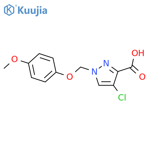 4-chloro-1-(4-methoxyphenoxy)methyl-1H-pyrazole-3-carboxylic acid structure