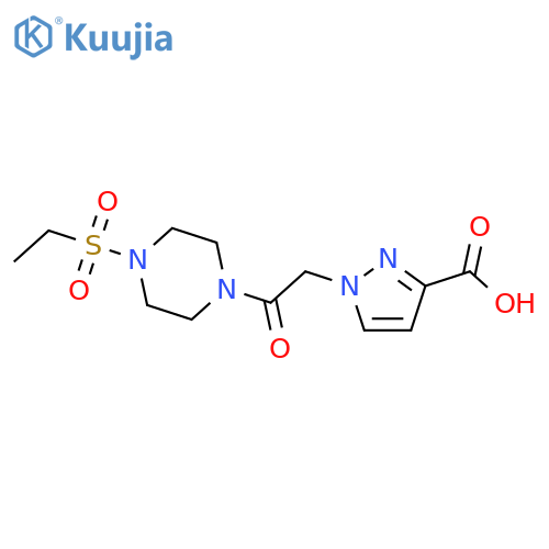 <br>1-[2-(4-Ethanesulfonyl-piperazin-1-yl)-2-oxo-ethyl]-1H-pyrazole-3-carboxyli c acid structure