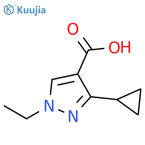 3-Cyclopropyl-1-ethyl-1H-pyrazole-4-carboxylic acid structure