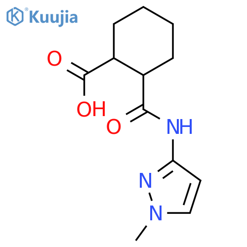 2-[(1-methyl-1H-pyrazol-3-yl)carbamoyl]cyclohexanecarboxylic acid structure