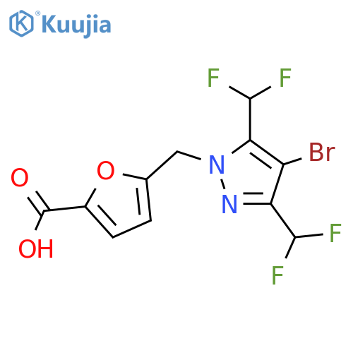 5-{4-Bromo-3,5-bis(difluoromethyl)-1H-pyrazol-1-ylmethyl}-2-furoic Acid structure