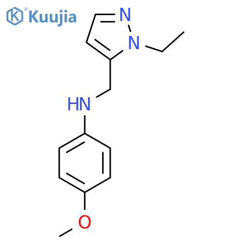 N-(1-ethyl-1H-pyrazol-5-yl)methyl-4-methoxyaniline structure
