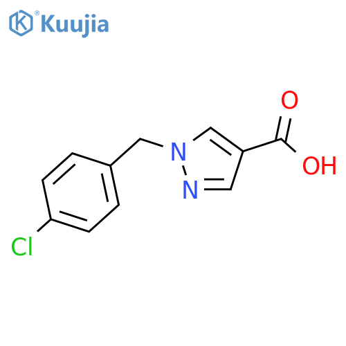 1-(4-chlorophenyl)methyl-1H-pyrazole-4-carboxylic acid structure