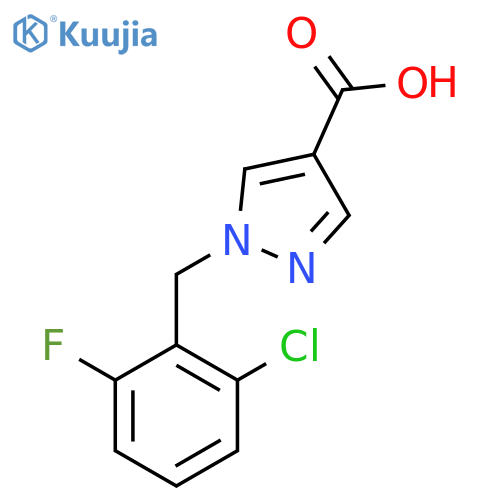 1-[(2-chloro-6-fluorophenyl)methyl]-1H-pyrazole-4-carboxylic acid structure