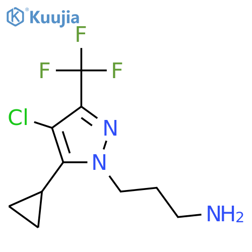 <br>3-(4-Chloro-5-cyclopropyl-3-(trifluoromethyl)-1H-pyrazol-1-yl)propan-1-amin e structure
