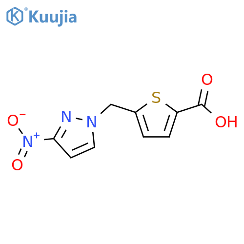 5-((3-Nitro-1H-pyrazol-1-yl)methyl)thiophene-2-carboxylic acid structure