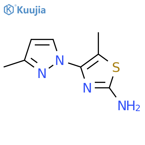 5-methyl-4-(3-methylpyrazol-1-yl)-1,3-thiazol-2-amine structure