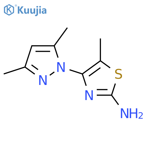 4-(3,5-dimethylpyrazol-1-yl)-5-methyl-1,3-thiazol-2-amine structure