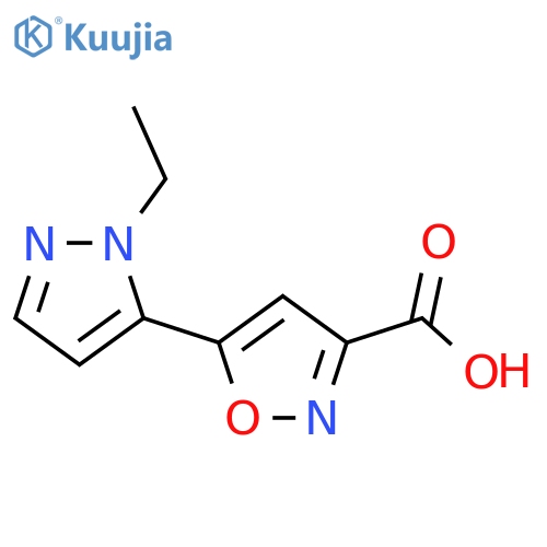 5-(1-ethyl-1H-pyrazol-5-yl)-1,2-oxazole-3-carboxylic acid structure