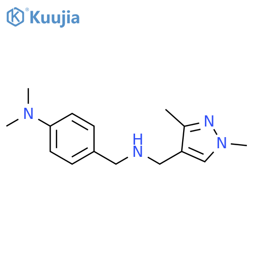 4-({(1,3-dimethyl-1H-pyrazol-4-yl)methylamino}methyl)-N,N-dimethylaniline structure
