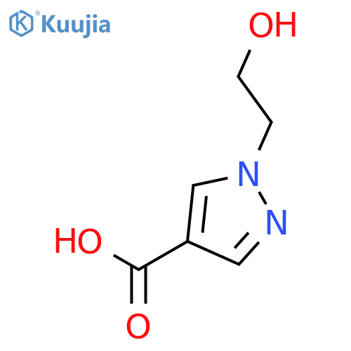 1-(2-Hydroxyethyl)-1H-pyrazole-4-carboxylic acid structure