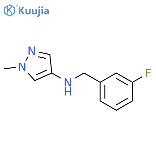 N-(3-fluorophenyl)methyl-1-methyl-1H-pyrazol-4-amine structure