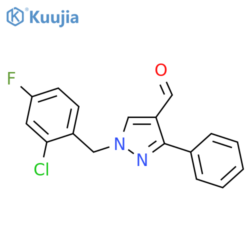 1-(2-Chloro-4-fluorobenzyl)-3-phenyl-1H-pyrazole-4-carbaldehyde structure