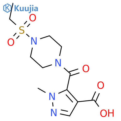 <br>5-{[4-(ethylsulfonyl)piperazin-1-yl]carbonyl}-1-methyl-1H-pyrazole-4-carbox ylic acid structure