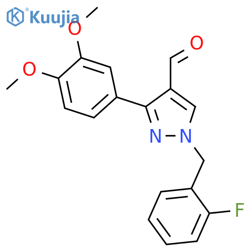 3-(3,4-Dimethoxyphenyl)-1-(2-fluorobenzyl)-1H-pyrazole-4-carbaldehyde structure