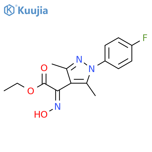 ethyl 2-1-(4-fluorophenyl)-3,5-dimethyl-1H-pyrazol-4-yl-2-(N-hydroxyimino)acetate structure