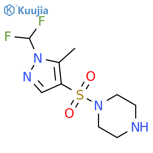 1-{1-(difluoromethyl)-5-methyl-1H-pyrazol-4-ylsulfonyl}piperazine structure