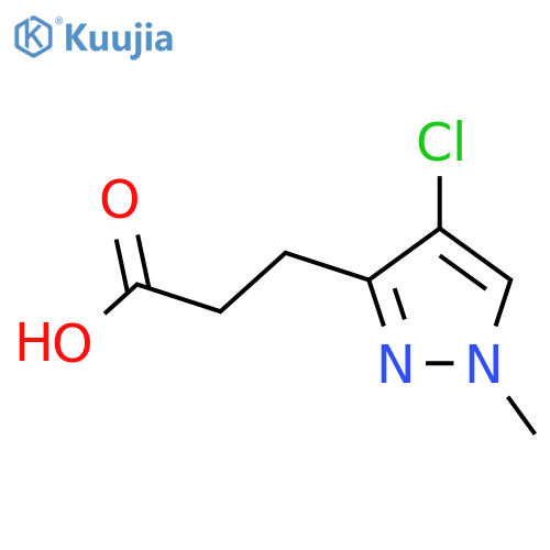 3-(4-chloro-1-methyl-1H-pyrazol-3-yl)propanoic acid structure