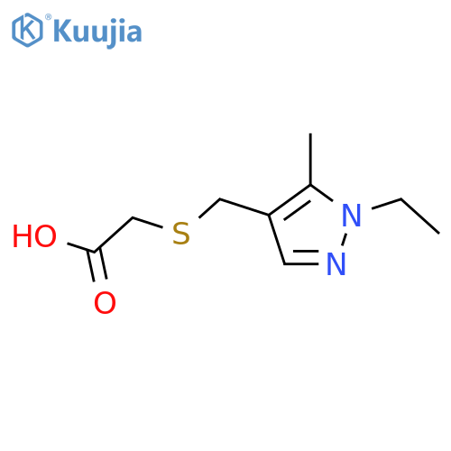 2-{(1-ethyl-5-methyl-1H-pyrazol-4-yl)methylsulfanyl}acetic acid structure