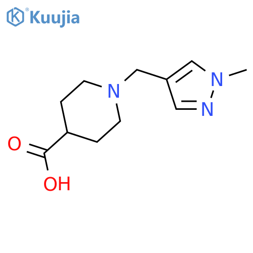 1-((1-methyl-1H-pyrazol-4-yl)methyl)piperidine-4-carboxylic acid structure