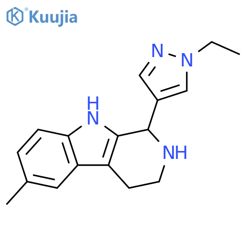 1-ethyl-4-{6-methyl-1H,2H,3H,4H,9H-pyrido3,4-bindol-1-yl}-1H-pyrazole structure