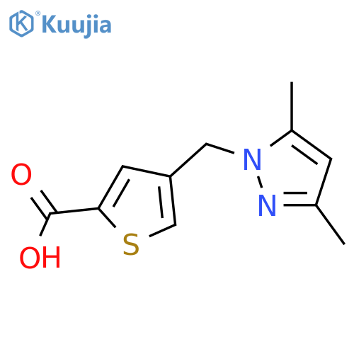 4-((3,5-Dimethyl-1H-pyrazol-1-yl)methyl)thiophene-2-carboxylic acid structure