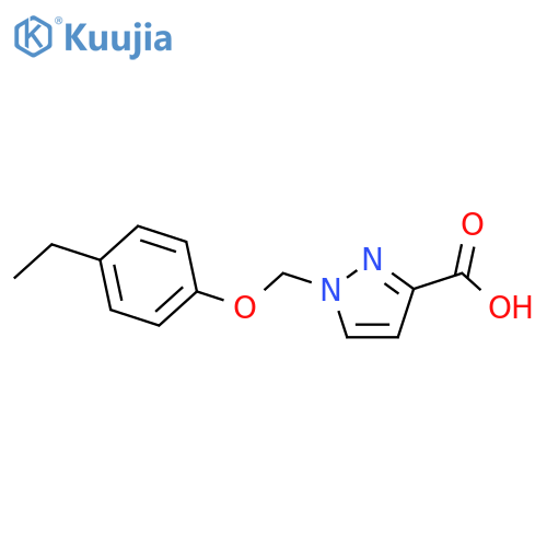 1-(4-ethylphenoxy)methyl-1H-pyrazole-3-carboxylic acid structure