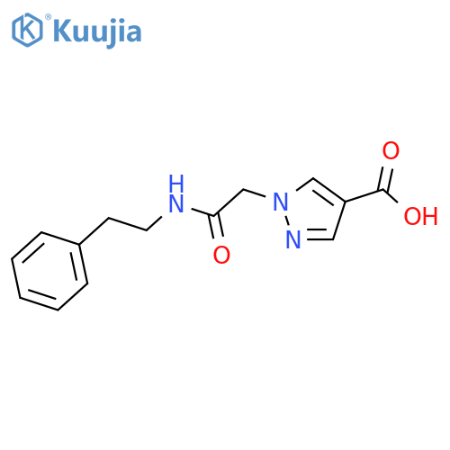 1-{2-oxo-2-[(2-phenylethyl)amino]ethyl}-1H-pyrazole-4-carboxylic acid structure