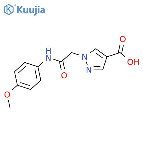 1-{2-[(4-methoxyphenyl)amino]-2-oxoethyl}-1H-pyrazole-4-carboxylic acid structure