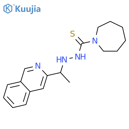 1H-Azepine-1-carbothioic acid, hexahydro-, 2-[1-(3-isoquinolinyl)ethyl]hydrazide structure