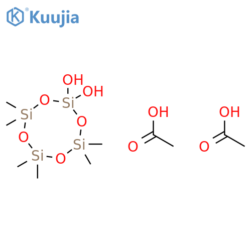 Cyclotetrasiloxane-2,2-diol, 4,4,6,6,8,8-hexamethyl-, diacetate structure