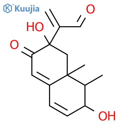 2-Naphthaleneacetaldehyde,1,2,3,7,8,8a-hexahydro-2,7-dihydroxy-8,8a-dimethyl-a-methylene-3-oxo-, (2R,7S,8R,8aR)- structure