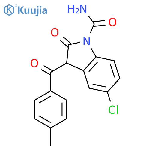 1H-Indole-1-carboxamide, 5-chloro-2,3-dihydro-3-(4-methylbenzoyl)-2-oxo- structure