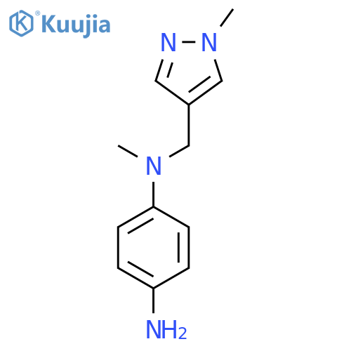 N1-methyl-N1-(1-methyl-1H-pyrazol-4-yl)methylbenzene-1,4-diamine structure