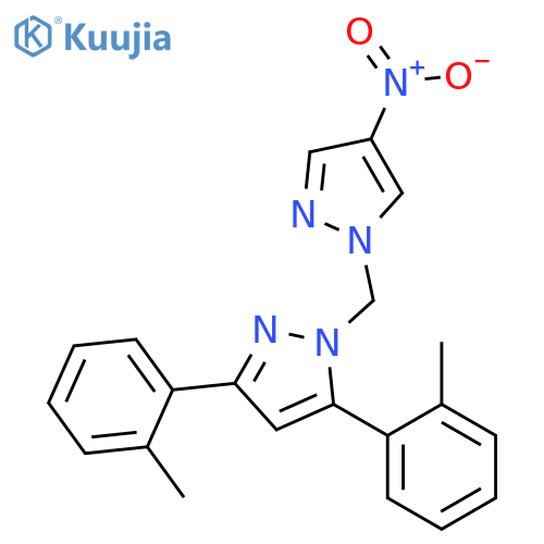 1-(4-Nitro-pyrazol-1-ylmethyl)-3,5-di-o-tolyl-1H-pyrazole structure