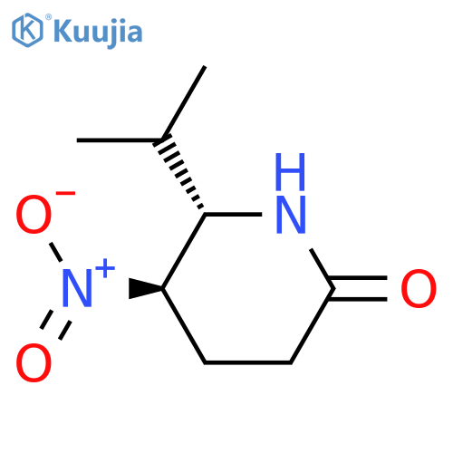 (5R,6S)-5-nitro-6-(propan-2-yl)piperidin-2-one, trans structure