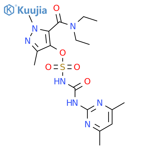 Sulfamic acid, [[(4,6-dimethyl-2-pyrimidinyl)amino]carbonyl]-, 5-[(diethylamino)carbonyl]-1,3-dimethyl-1H-pyrazol-4-yl ester structure