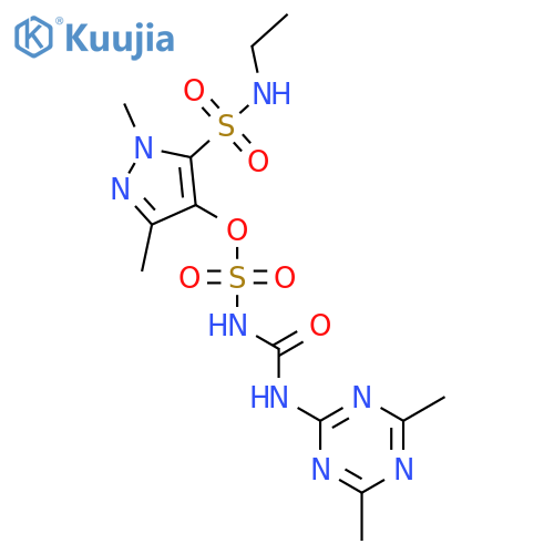 Sulfamic acid, [[(4,6-dimethyl-1,3,5-triazin-2-yl)amino]carbonyl]-, 5-[(ethylamino)sulfonyl]-1,3-dimethyl-1H-pyrazol-4-yl ester structure