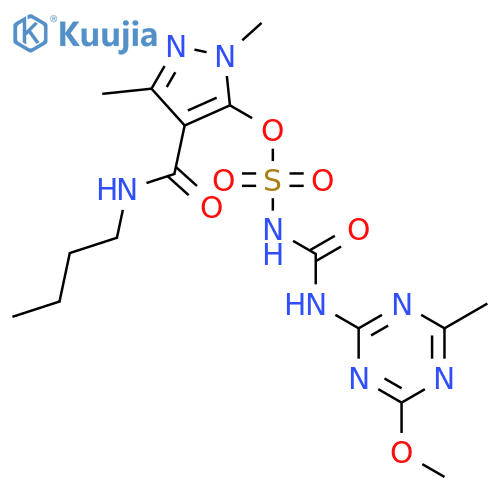 Sulfamic acid, [[(4-methoxy-6-methyl-1,3,5-triazin-2-yl)amino]carbonyl]-, 4-[(butylamino)carbonyl]-1,3-dimethyl-1H-pyrazol-5-yl ester structure